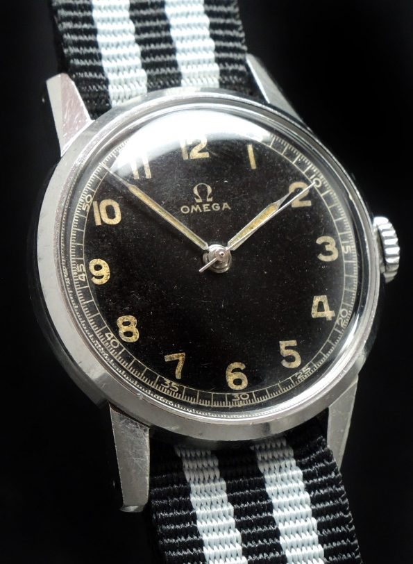30t2 Omega Military watch with blck dial