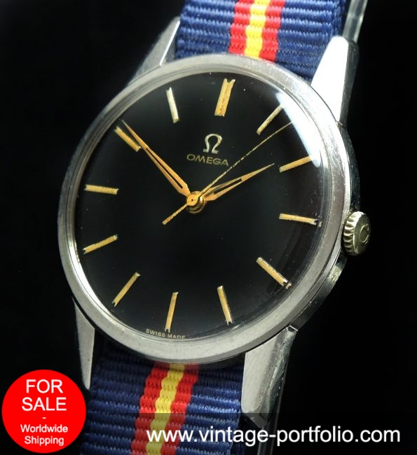 Omega Military Style Watch black dial Vintage