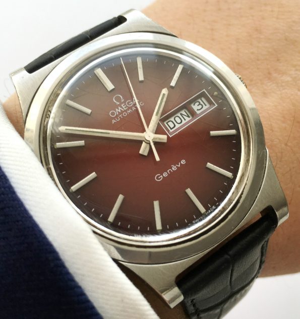 Omega Geneve Automatik Day Date with Burgundy Dial