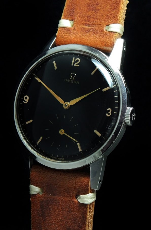 Wonderful 38mm Omega Vintage Steel black dial