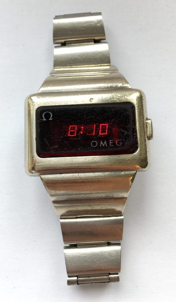 Cheap Omega LCD Red Time Computer Watch