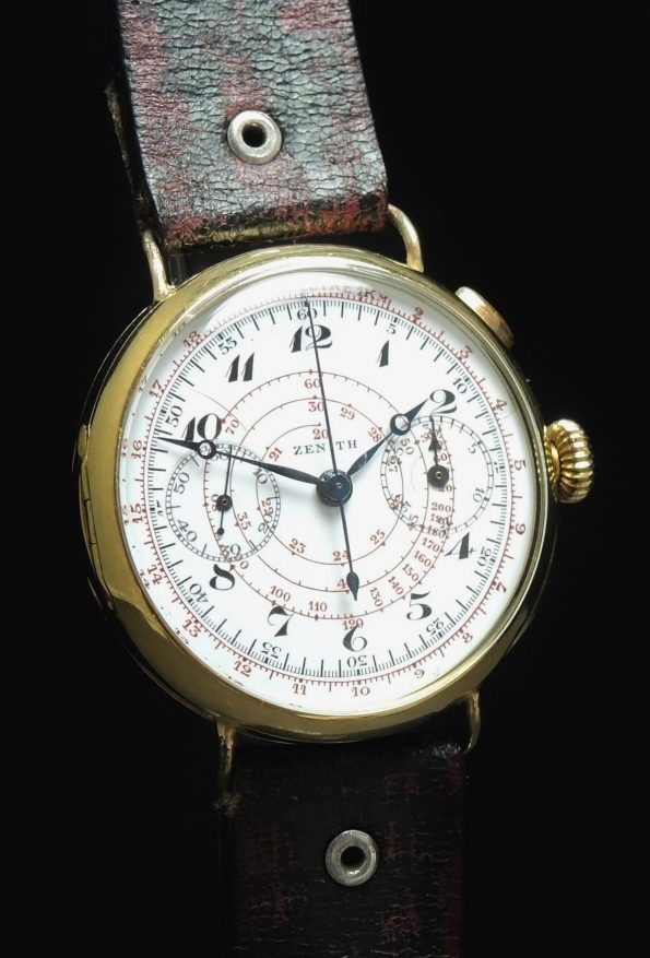 Perfect Zenith One Pusher Chronograph 1930 Solid Gold
