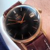 14k Solid Yellow Gold Vintage Omega Seamaster Automatic Black Dial