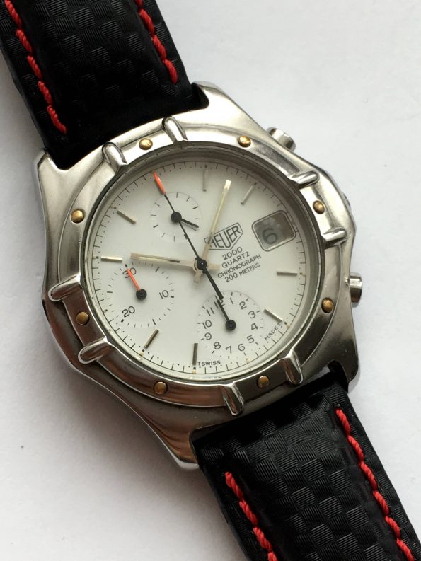 Heuer 2000 Vintage Quarz Quartz Chronograph white dial