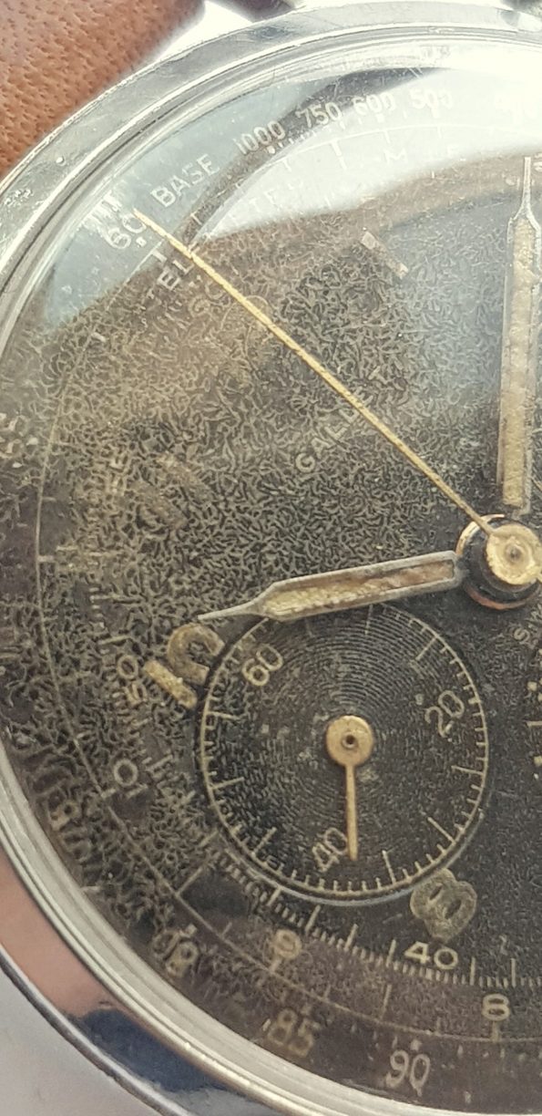 Gallet Hour Recorder Chronograph Jim Clark Black Dial GILT