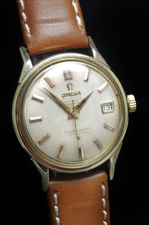 Serviced Omega Constellation Solid Gold Cream Automatic