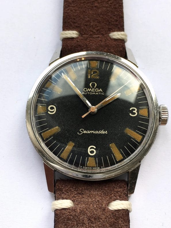 Military Style Omega Seamaster with Black Explorer Dial