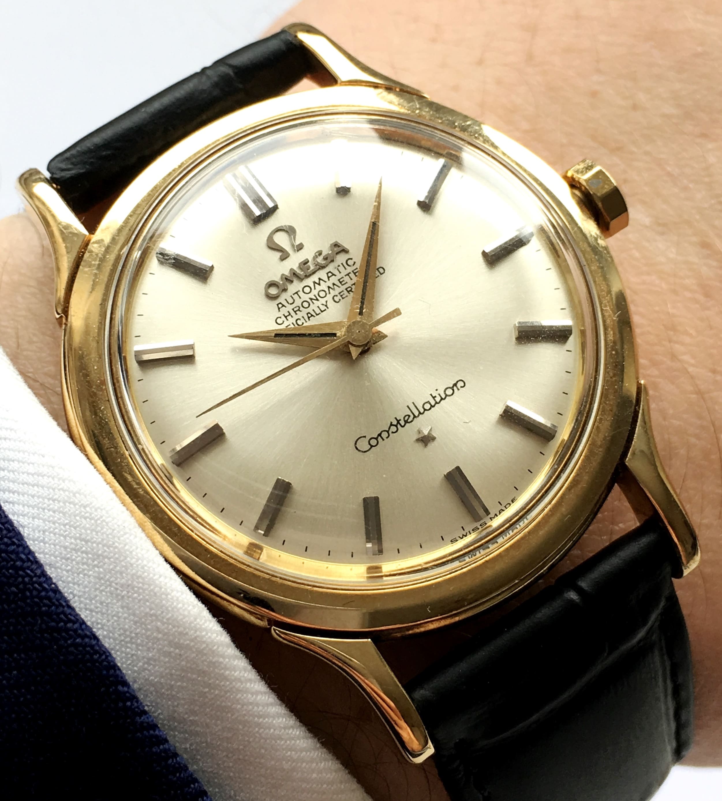 omega constellation solid gold