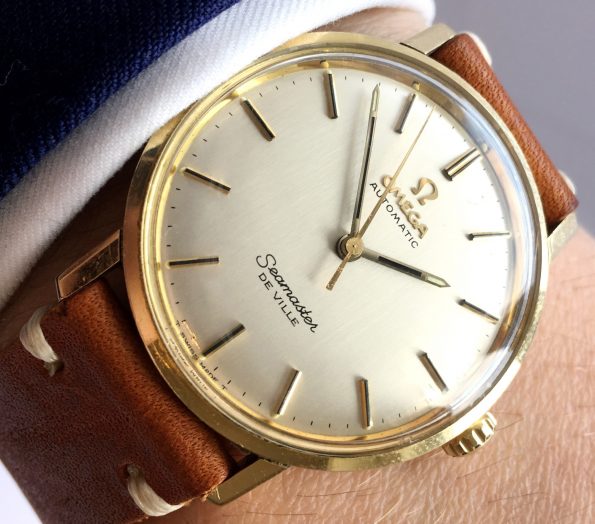 Gold Plated Omega Seamaster Automatic De Ville Box Papers