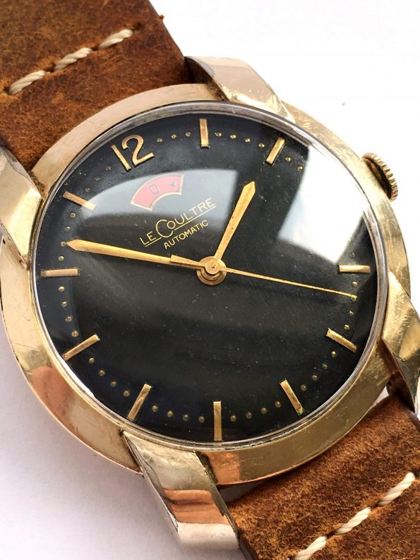 1950s Gold Plated Jaeger LeCoultre Power Reserve Bumper Automatic