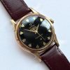 Unpolished 14k Yellow Gold Omega Constellation Automatic black dial