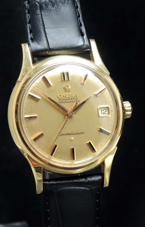 Unrestored 18k Yellow Gold Omega Constellation DeLuxe Linen | Vintage ...