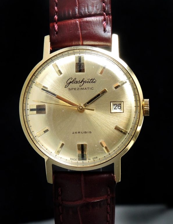 Vintage Glashütte Spezimatik Automatic golden dial Date