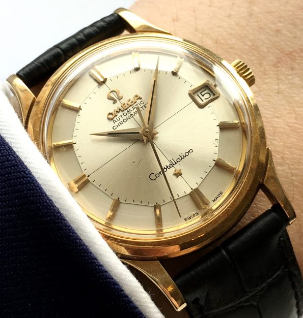 Pristine Solid Yellow Gold Omega Constellation Pie Pan
