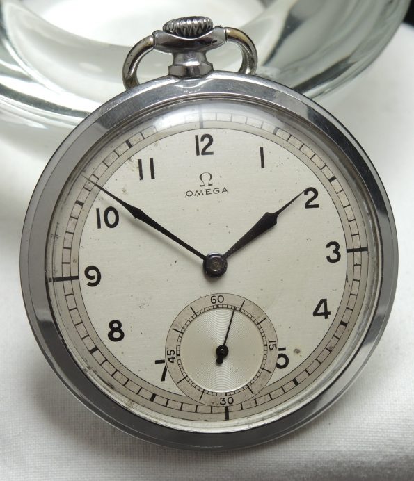 Vintage Omega Art Deco Pocket Watch Two Tone Dial