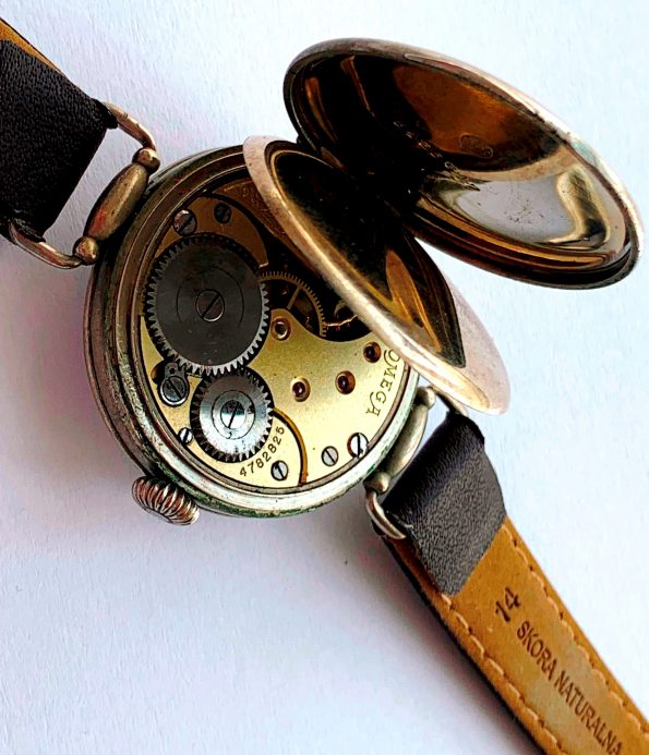 Vintage Omega Trench Watch with nearly perfect Enamel Dial
