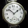 Vintage Omega Trench Watch with nearly perfect Enamel Dial