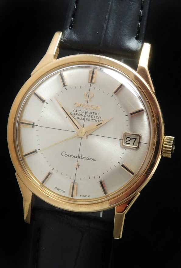 Refurbished Solid Gold Omega Constellation Pie Pan Dial with Onyx Indices