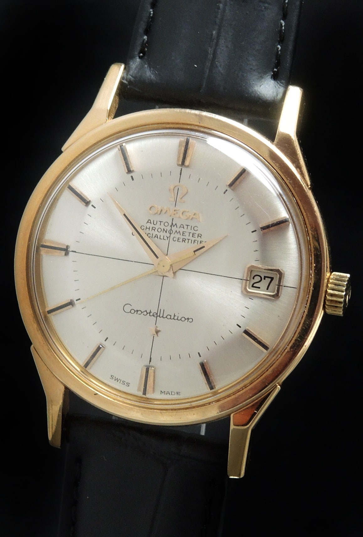 Refurbished Solid Gold Omega Constellation Pie Pan Dial with Onyx ...