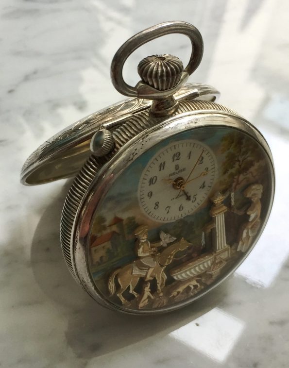 Reuge Musical Pocket Watch with Alarm in 925 Silver