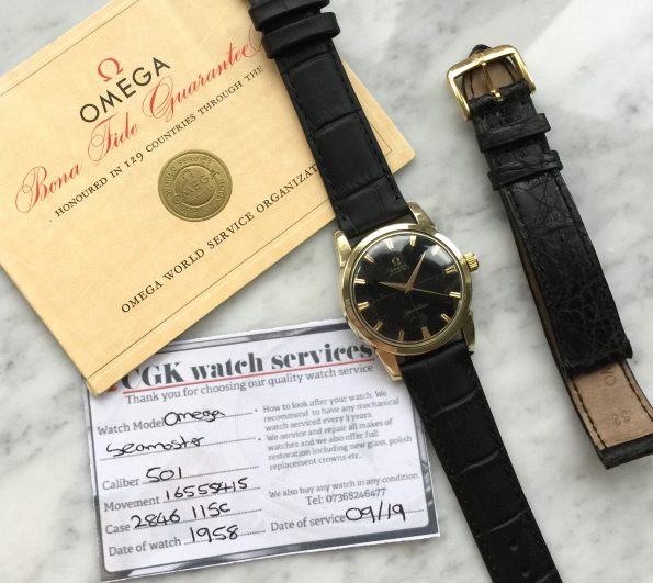 FULL SET Omega Seamaster Automatic Vintage gold plated BOX PAPERS