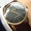 Superrare Omega Seamaster Vintage in Solid Gold with Grey Linen Dial