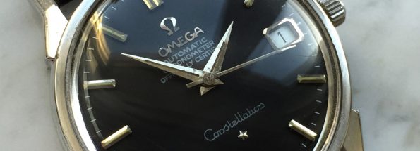 Schöne Vintage Omega Constellation schwarzes Ziffernblatt