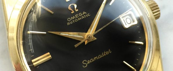 Vintage Omega Seamaster Automatik Vergoldet schwarzes Ziffernblatt