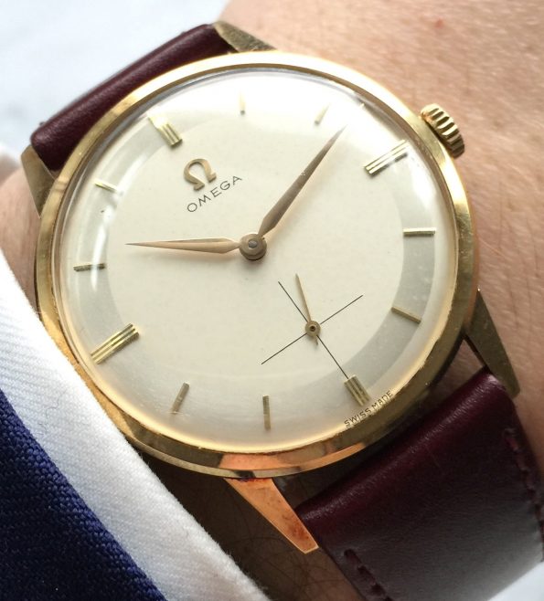 Heraldicly Engraved Omega Vintage in Solid Gold