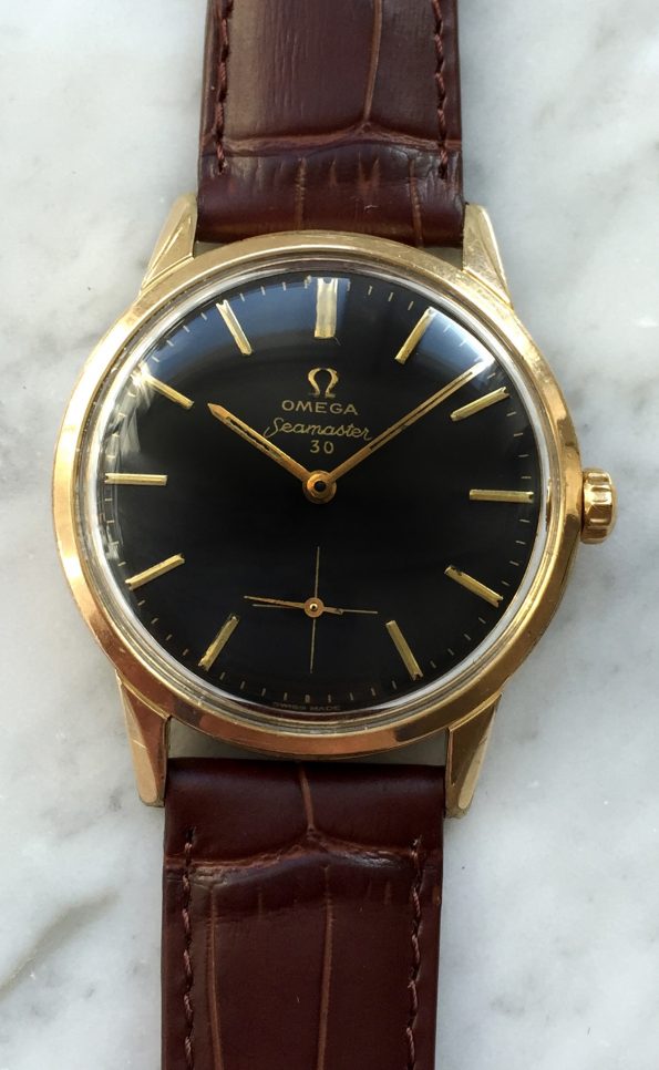 Vintage Gold Plated Omega Seamaster 30 Black Dial