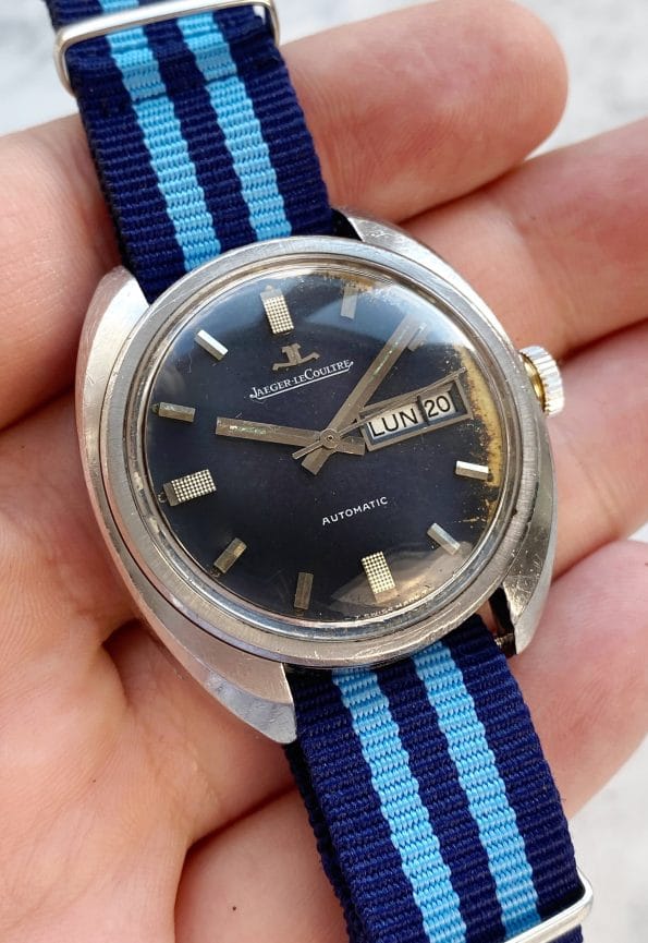 Jaeger LeCoultre Vintage Blue Dial Steel Automatic Day Date