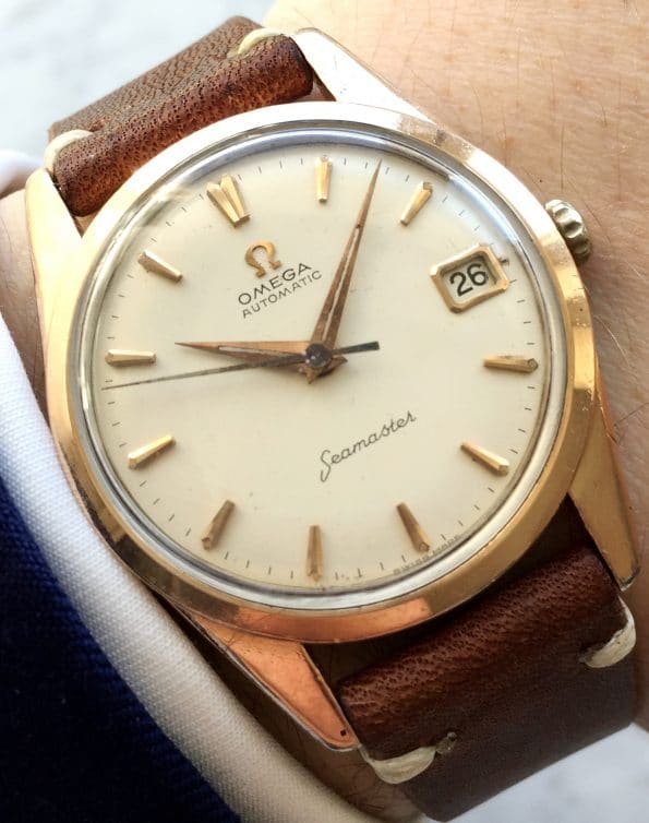 Vintage Rose Gold Plated Omega Seamaster Automatic Date