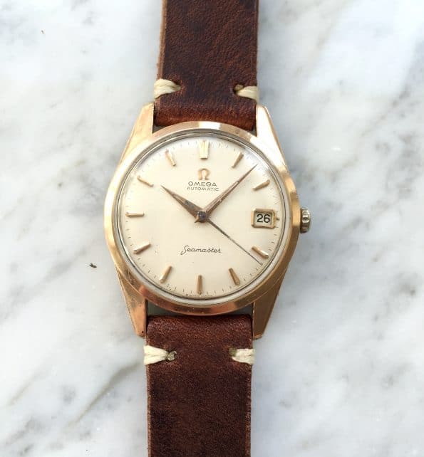 Vintage Rose Gold Plated Omega Seamaster Automatic Date
