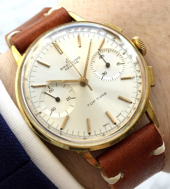Superb Condition Vintage Breitling Top Time Gold Plated