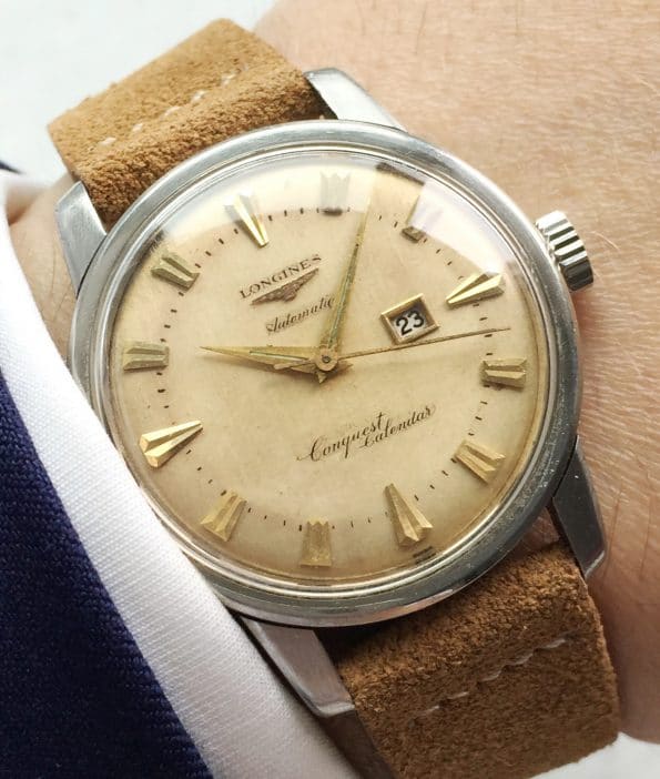 Vintage Longines Conquest Calendar Automatic Cream Dial Beefy Lugs
