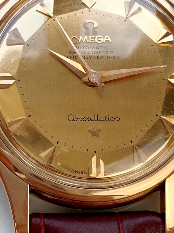 Vintage Omega Constellation Automatic Rose Gold De Lux Pie Pan