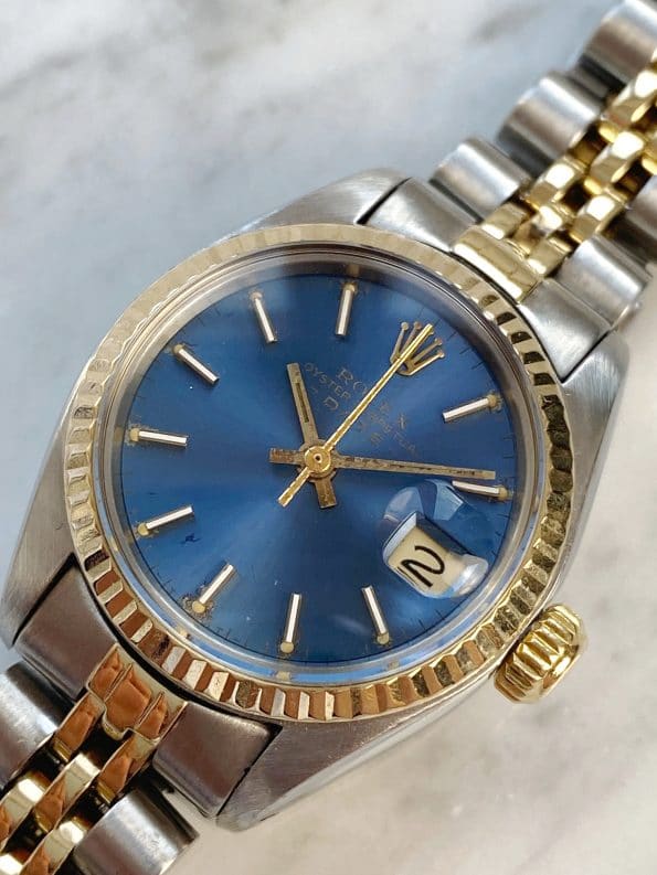 Wunderschöne Rolex Datejust Stahl Gold Damen 26mm mit blauem Ziffernblatt