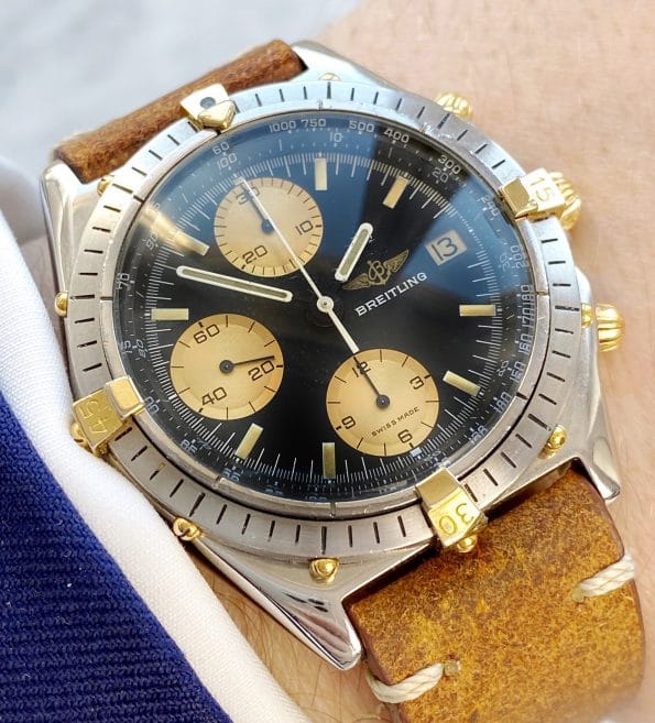 Vintage Breitling Chronomat Chronograph Black Dial