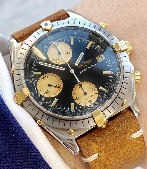Vintage Breitling Chronomat Chronograph Black Dial