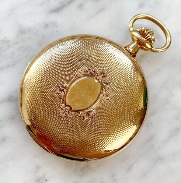 Perfect Omega Solid Pink Gold Pocket Watch with Box
