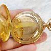 Perfect Omega Solid Pink Gold Pocket Watch with Box
