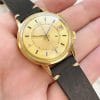 Solid Gold Jaeger LeCoultre Memovox 37mm Oversize Jumbo Wrist Alarm Automatic Date