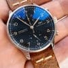 Original PAPERS IWC Portuguese Portugieser Chronograph “All Black” Black Dial Automatic iw371438