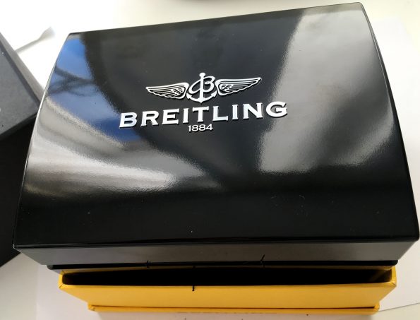 Top Breitling Chronomat Automatik blaues Ziffernblatt Full Set