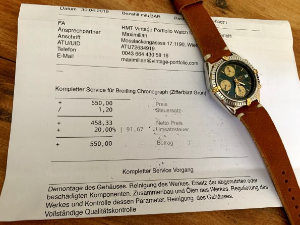 Servicierter Breitling Chronomat Vintage Automatik grünes ZB