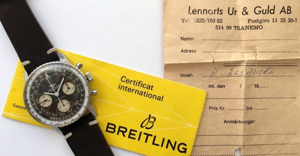 Servicierte Vintage Breitling Old Navitimer 806 mit Originalpapieren
