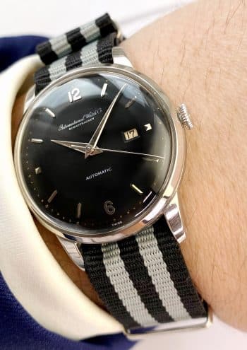 Serviced IWC Automatic Steel Vintage Pie Pan Dial Black cal 8521