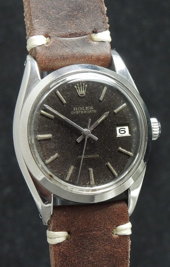 Vintage Rolex Precision Date 6694 Unrestauriertes Chocolate Ziffernblatt