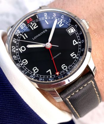 The Longines Heritage Military 1938 GMT Black Dial