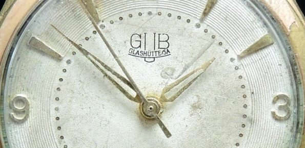 Vintage Glashütte Gub mit Strukturziffernblatt
